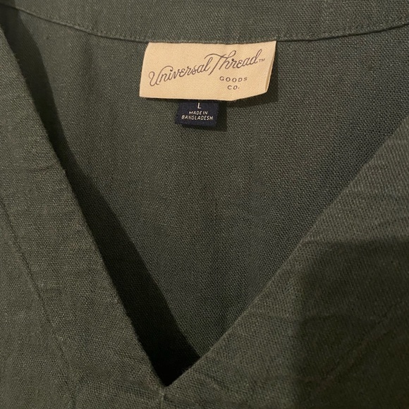 Universal Thread Green Linen Texture Blouse - Picture 2 of 2